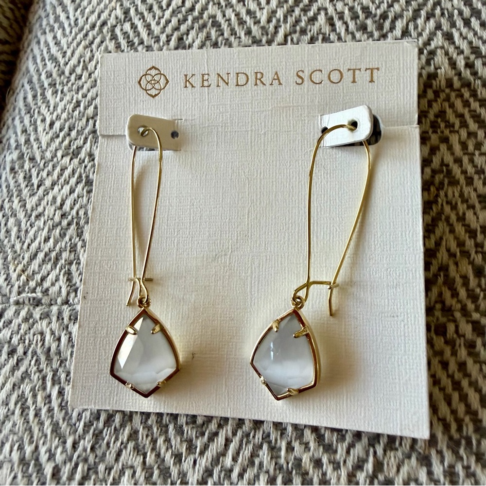 Kendra Scott Gold and Clear Geometric Earrings